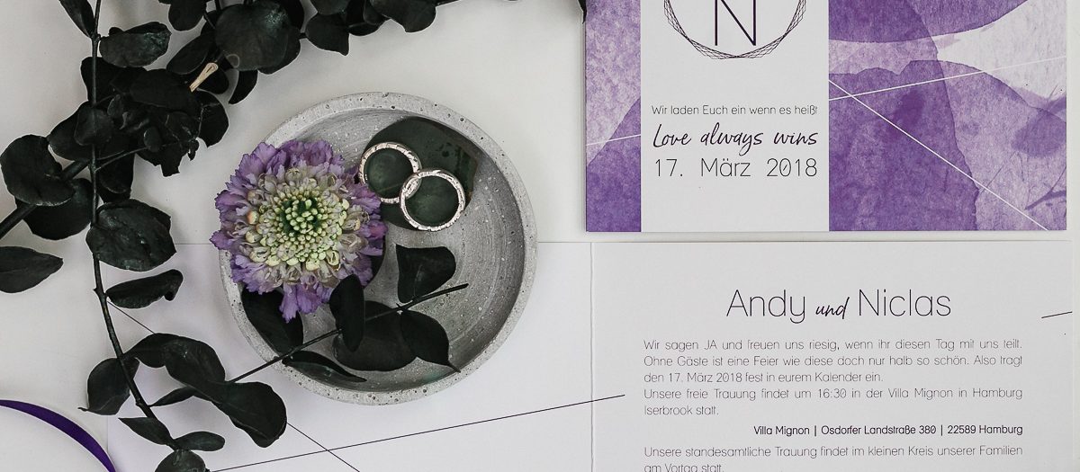 Inspirationswelt Ultraviolett Farbe des Jahres 2018 Hochzeitsfotografie Hamburg