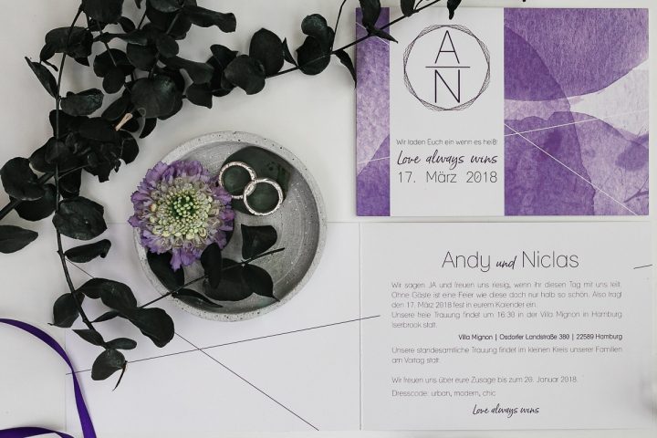 Inspirationswelt Ultraviolett Farbe des Jahres 2018 Hochzeitsfotografie Hamburg