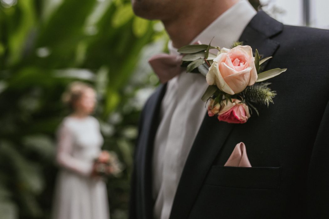 Winterhochzeit in Hamburg, Hochzeitsgesellschaft, Tropenhaus Hamburg, Hochzeit, Brautpaar, Shooting